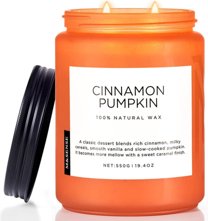Cinnamon Pumpkin Scented Candle Fall Baking Spice Aroma for Halloween Decor1