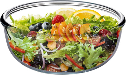 11.6In Wide 6.3Qt Extra Large Glass Bowl, Glass Salad Bowl Mixing Bowl for Sourdough Bread Dough Making Marinating Meat Glass Mixing Bowl for Kitchen Serving Baking Cooking7
