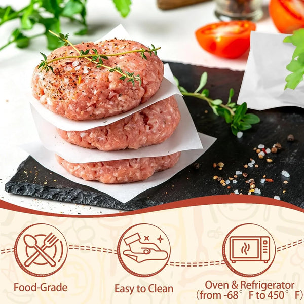 400PCS Patty Paper, 6X6 in White Wax Paper Squares, Non-Stick Burger Patty Paper for Separating Burgers, Butter, Cookies, Freezing, Baking and Candy Wrappe3