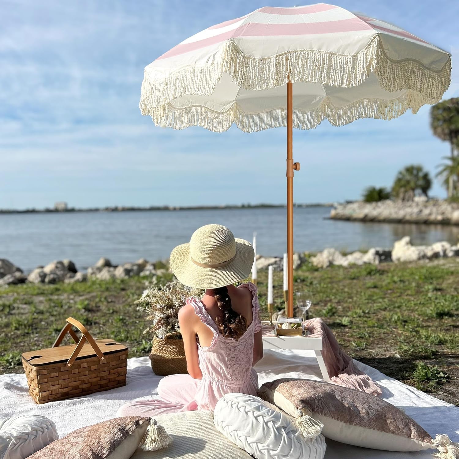 boho-fringe-umbrella-6-5ft-outdoor-umbrella-with-tassel-boho-chic-style-upf-50-sun-protection-steel-pole-push-button-tilt-easy-to-set-up-for-party-picnic-beach-green-stripe