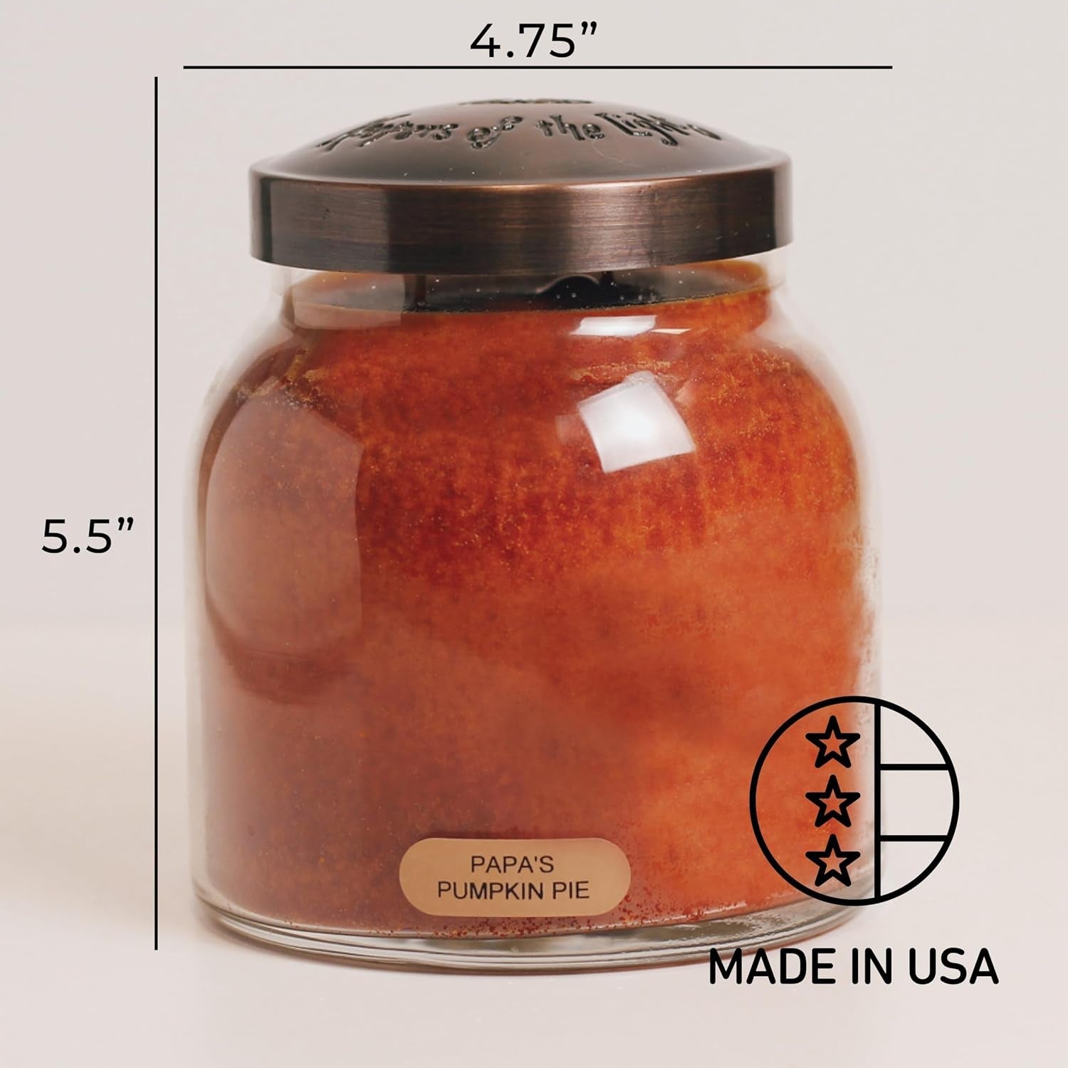 papas-pumpkin-pie-34oz-papa-scented-candle-jar-with-lid-keepers-of-the-light-155-hours-of-burn-time-gift-for-women-brown