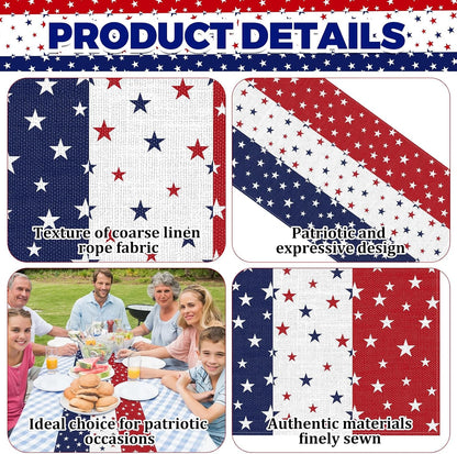 72 X 13 Inches Patriotic Table Runner, Red White and Blue Star Print American Flag Runner for 4Th of July, Memorial Day, Veterans Day, and Independence Day Table Top Kitchen Decorations3