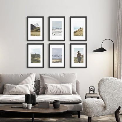 11X17 Solid Wood Frame Set of 2, Black Wood Grain Gallery Wall2