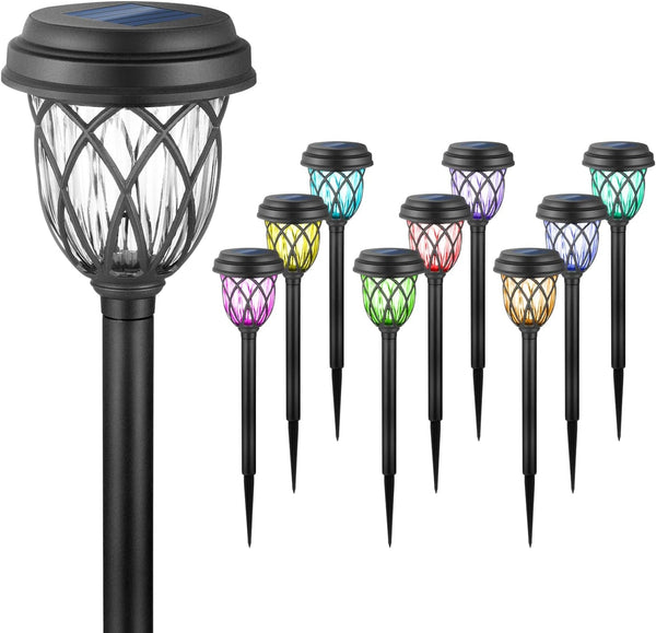 10 Pack Color Changing Solar Lights Outdoor Decorative for Garden Pathway Walkway, Solar Outdoor Decorations for Patio Garden Christmas.1