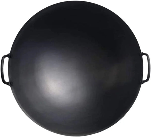 Cast Iron Wok for Stir Frys and Sautees, Heavy Duty Non-Stick Iron Chinese Wok or Stir Fry Skillet, Cookware Oven/Broiler/Kitchen Deep Fryer, Restaurant Chef Quality-Pot Diameter:53 Cm1