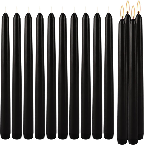 Black Taper Candles - Set of 14 Dripless Candles - 10 Inch Tall4