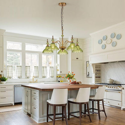 Chandeliers Light 5 Lights Chandelier Lamp Modern Pendant Lighting Fixtures Hanging Lamps for Dining Room Entryway Living Room Bedrooms Foyer Entrance Kitchen Brass and Green2