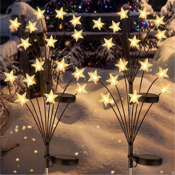 4 Pack Solar Christmas Star Stake Lights, 8 Modes Swaying Outdoor1