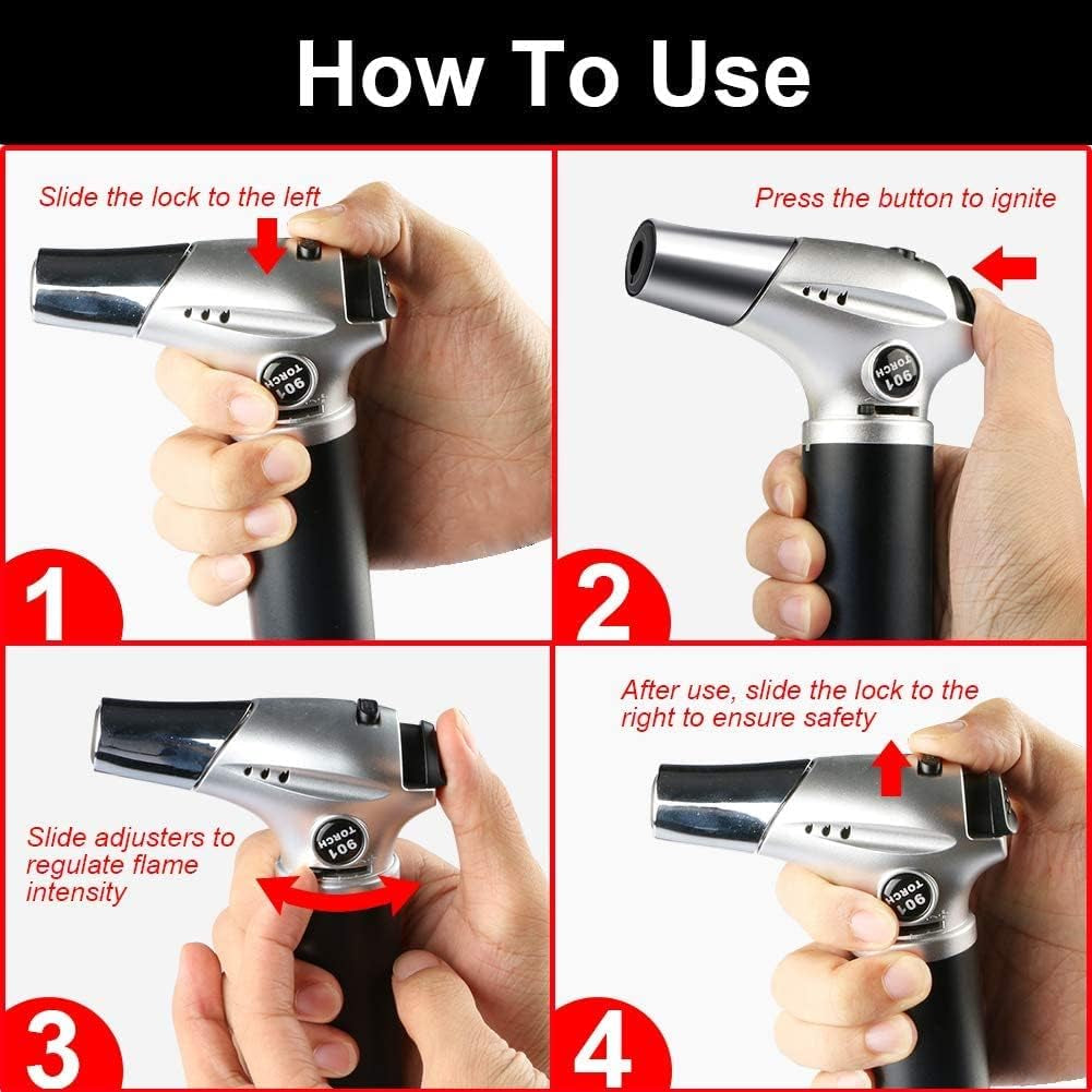 kitchen-butane-torch-safety-lock-adjustable-flame-for-baking-bbq-2500-f-adjustable-flame-one-button-piezo-ignition-refillable-butane-torch-for-creme-brulee-cooking-butane-not-included