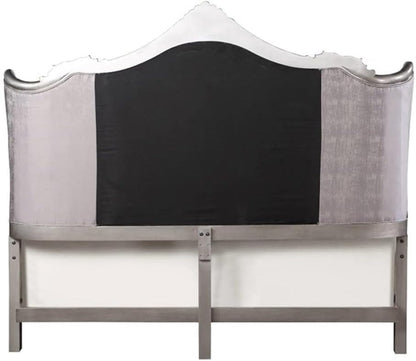 Ariadne Eastern King Bed in Velvet & Antique Platinum Finish6