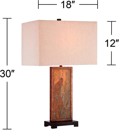 Yukon 30" Bronze Brown Large Table Lamps Set of 2 Natural Slate Stone4