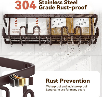 Shower Caddy Adhesive, Rustproof Shower Organizer, Wall Shower Rack4