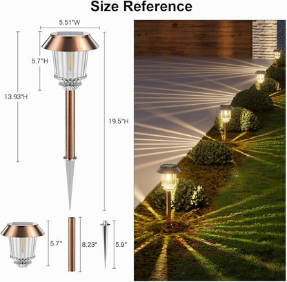 Solar Lights Outdoor Waterproof, 4 Pack Solar Pathway Garden Lights5