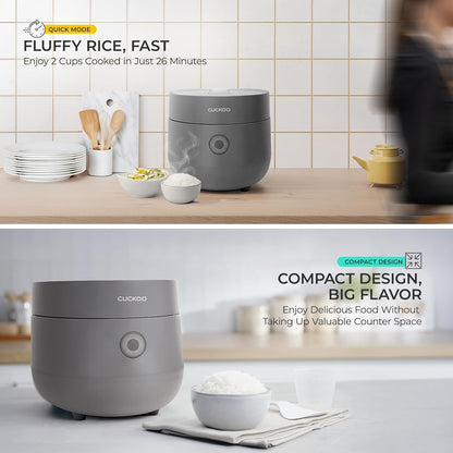 CUCKOO Micom Fuzzy Logic Rice Cooker, 6-Cup Cooked, Gray, CR-0375FG | Small 3-Cup Uncooked Capacity, Nonstick Inner Pot, 9 Cooking Modes, Quick White Rice in 26-28 Minutes, Auto Clean7
