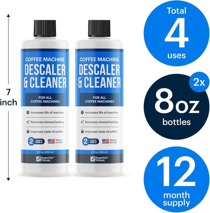 Descaler, Universal Descaling Solution, Made in the USA for Delonghi, Keurig, Breville, Nespresso (4 Uses) Coffee Machine Cleaner for All Automatic Coffee Makers & Espresso Machines3