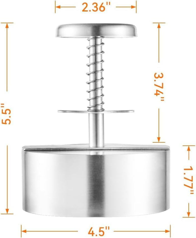 burger-press-4-5-304-stainless-steel-hamburger-press-patty-make-spring-back-design-thickness-guide-100g-400g-easy-release-no-coating-no-rust-dishwasher-safe-for-ground-beef-patties