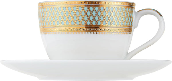 Porcelain Dinnerware Set with Real Gold Trim (Geometric Pattern, Service for 8)4