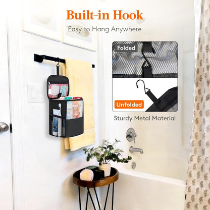 Mesh Shower Caddy Bag, Hanging Shower Organizer, Medium, Black3