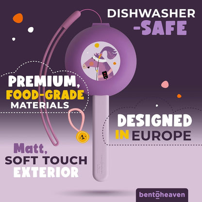 Kids Utensils Set with Case, Reusable Fork & Spoon, Horse | Kid Travel Cutlery Set with Reusable Flatware, 18/8 Stainless Steel, Bpa-Free Handles, Dishwasher-Safe Fork, Spoon and Case.2