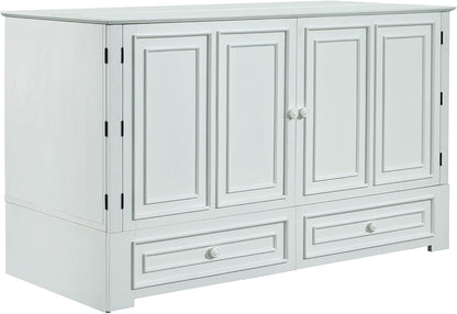 Emurphybed Paradiseo Murphy Cabinet Chest Bed with Charging Station 8 Inch, Queen (White)7
