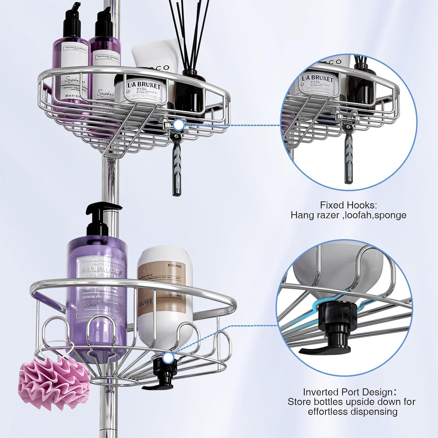 corner-shower-caddy-tension-pole-4-tier-47-121-adjustable-stainless-steel