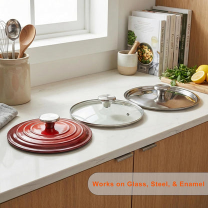Stainless Steel Replacement Handle Compatible with Le Creuset,Aldi,Lodge, and Other Enameled Cast-Iron Dutch Oven6