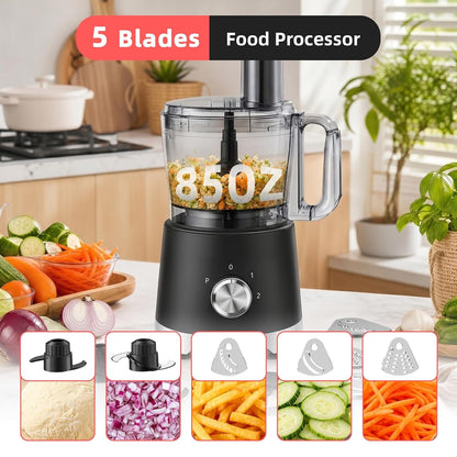 Electric Food Processor 10.5 Cup, Multi-Function Vegetable Chopper with French Fry Slicer, Dough Mixer, Easy to Clean, Secure Design, Stainless Steel, for Vegetables, Smoothie, Fruit2