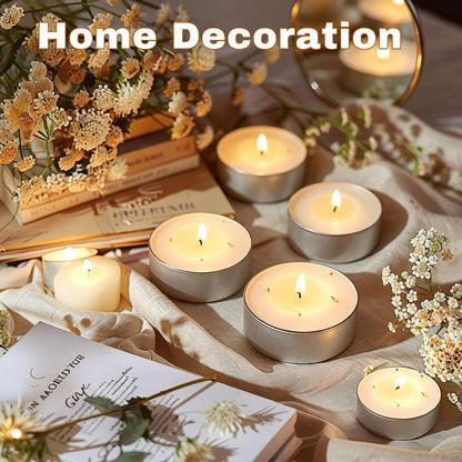 Unscented Tea Light Candles 30 Pack 2.5-3 Hour Burn White Smokeless7