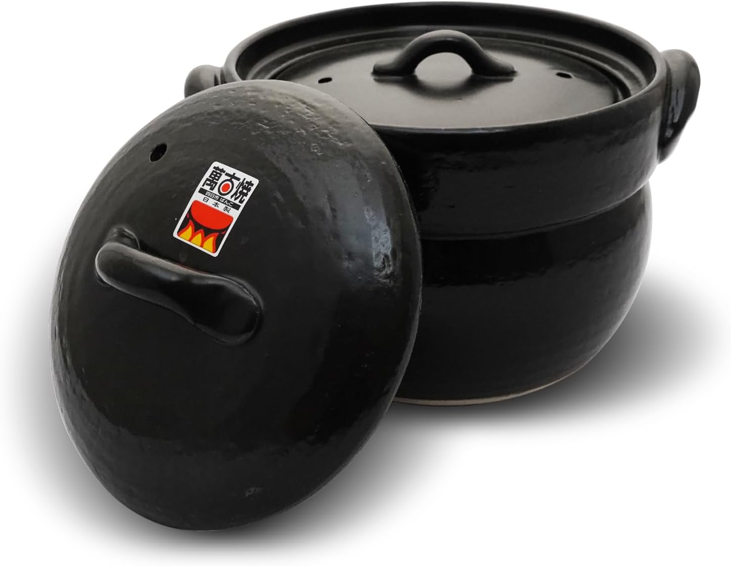 banko-ware-earthenware-rice-cooker-donabe-double-lid-design-for-fluffy-rice-english-manual-included-for-cooking-rice-even-heating-enhanced-flavor-experience-made-in-japan-1-2-cups