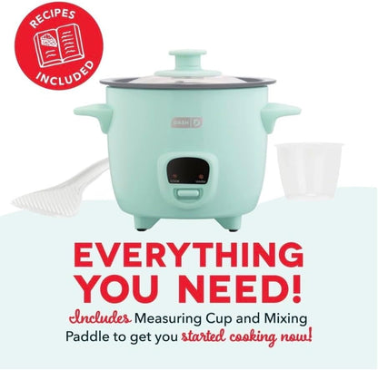 Dash Mini Rice Cooker & Food Steamer 0.5 Quart, Aqua | Keep Warm Function, Nonstick Removable Pot, Glass Lid, Compact Electric, 0.5 Qt Capacity6