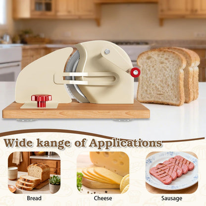 Manual Adjustable Bread Slicer Homemade Sourdough Bread Cutter with Scale Line, Bottom Suction Cup, with Clip and Plate (White)7