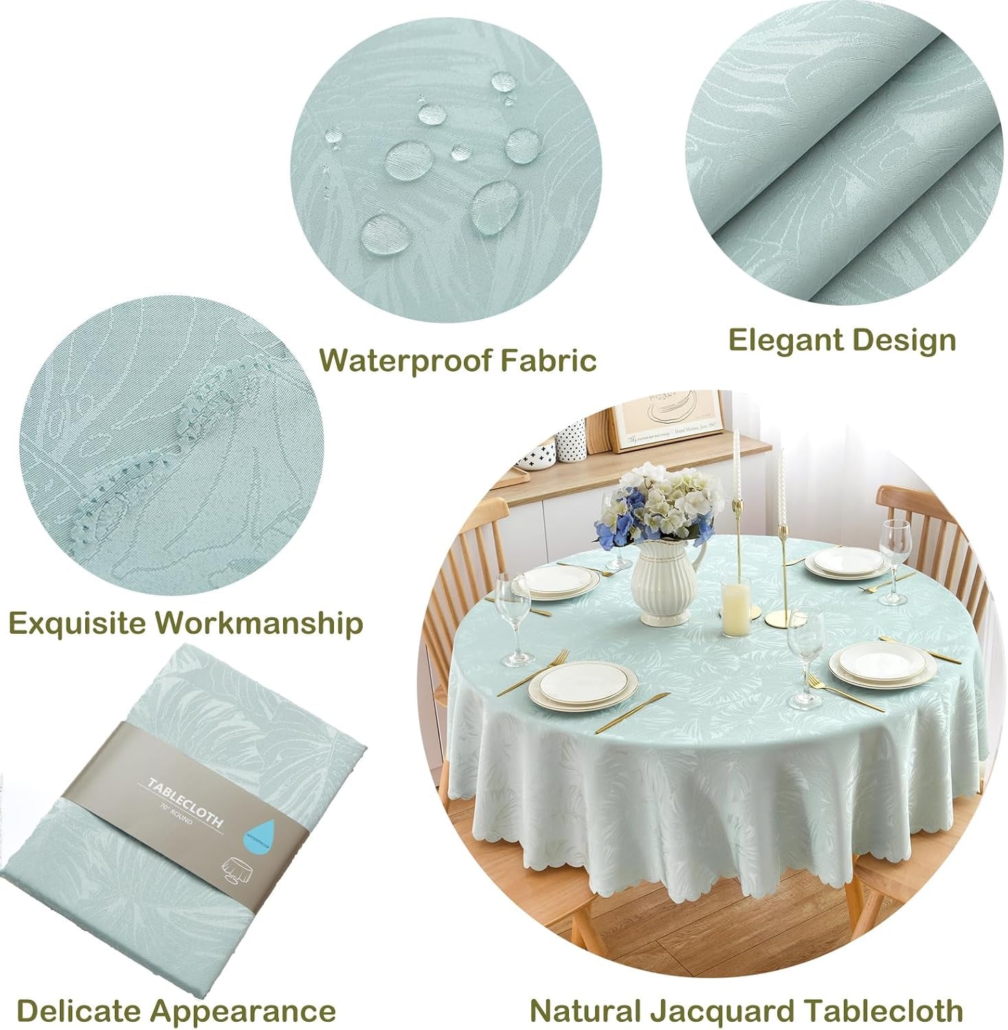 round-tablecloth-60-inch-jacquard-table-cloths-waterproof-washable-wrinkle-free-leaves-soft-fabric-tables-cover-for-20-48-table-dinning-outdoor-birthday-party-kitchen-linensaqua