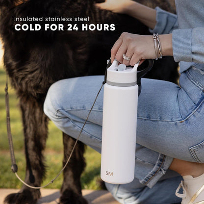 Simple Modern Insulated Water Bottle with Straw | 30Oz | Black6