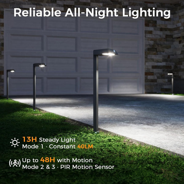 Solar Pathway Lights, 4 Pack Metal Motion Sensor Outdoor Lights4