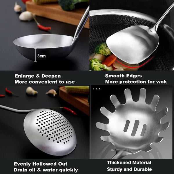 Stainless Steel Kitchen Cooking Utensils Set 6 PCS Dishwasher Safe5