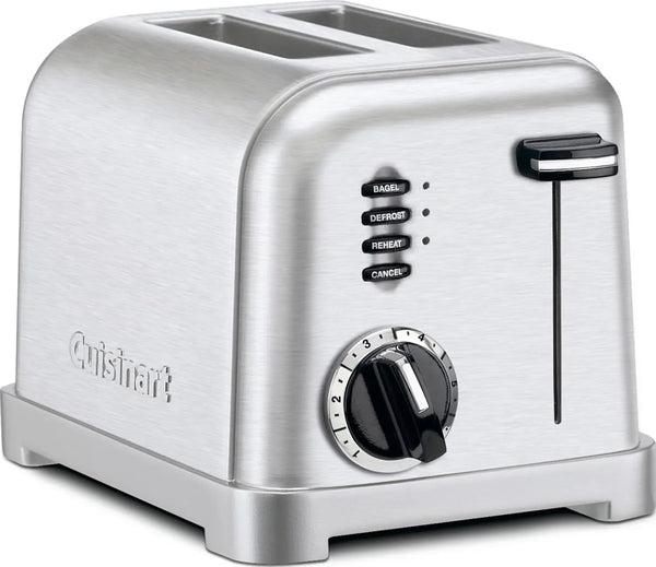 2-Slice Toaster, 1.5" Wide Slots, Stainless Steel | Compact Toaster for Bagels & Bread with Extra-Wide Slots, 6 Shade Settings, Defrost/Reheat & High Lift Lever, CPT-160ES1