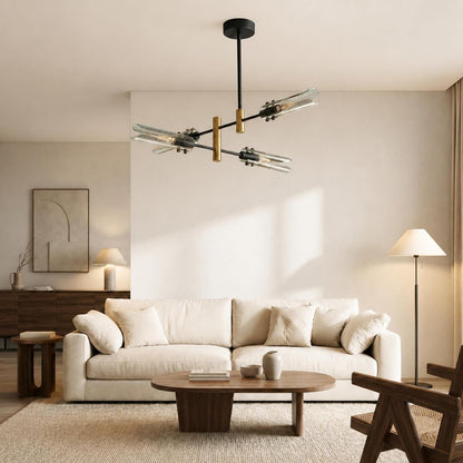 4 Lights Modern Sputnik Chandelier, Ceiling Light Fixture for Home3