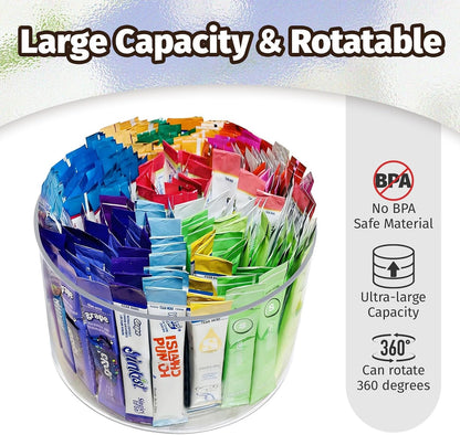 Drink Packet Organizer for Powdered Drink Mix,Powder Packet,Water Packet,Water Flavor Packet,Lazy Susan 360° Turntable Organizer for Drink Mix Necessities2