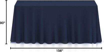 90 X 156 Inch Rectangular Tablecloth, Washable Polyester Fabric Table Cloth for Dining Tables, Parties, Restaurant, Weddings - Navy Blue7