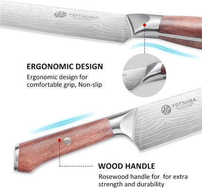 9 Inch Japanese Chef Knife with Full Tang Rosewood Handle3