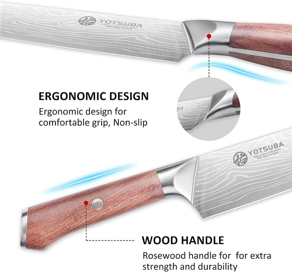 9 Inch Japanese Chef Knife with Full Tang Rosewood Handle3
