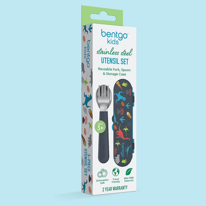 Bentgo Kids Stainless Steel Utensil Set with Fork, Spoon, & Storage Case | Reusable, PFAS- & Bpa-Free, Easy-Grip Handles, Lightweight, Dishwasher Safe, School Lunch, Travel & Outdoors (Dinosaur)7
