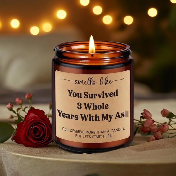 Leather Anniversary, 3Rd, 3 Year Anniversary Candle Gifts for Him, Her5
