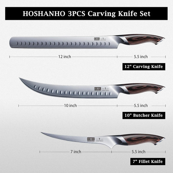 Carving Knife Set 3PCS, Japanese Brisket Slicing Knife Sets4