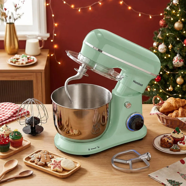 4QT Electric Stand Mixer, 10-Speed Tilt-Head Compact Kitchen Mixer | Multiple Stylish Colors | Food Mixer with Dough Hook & Beater & Whisk | for Cake & Bread | Dishwasher-Safe | Light Green7