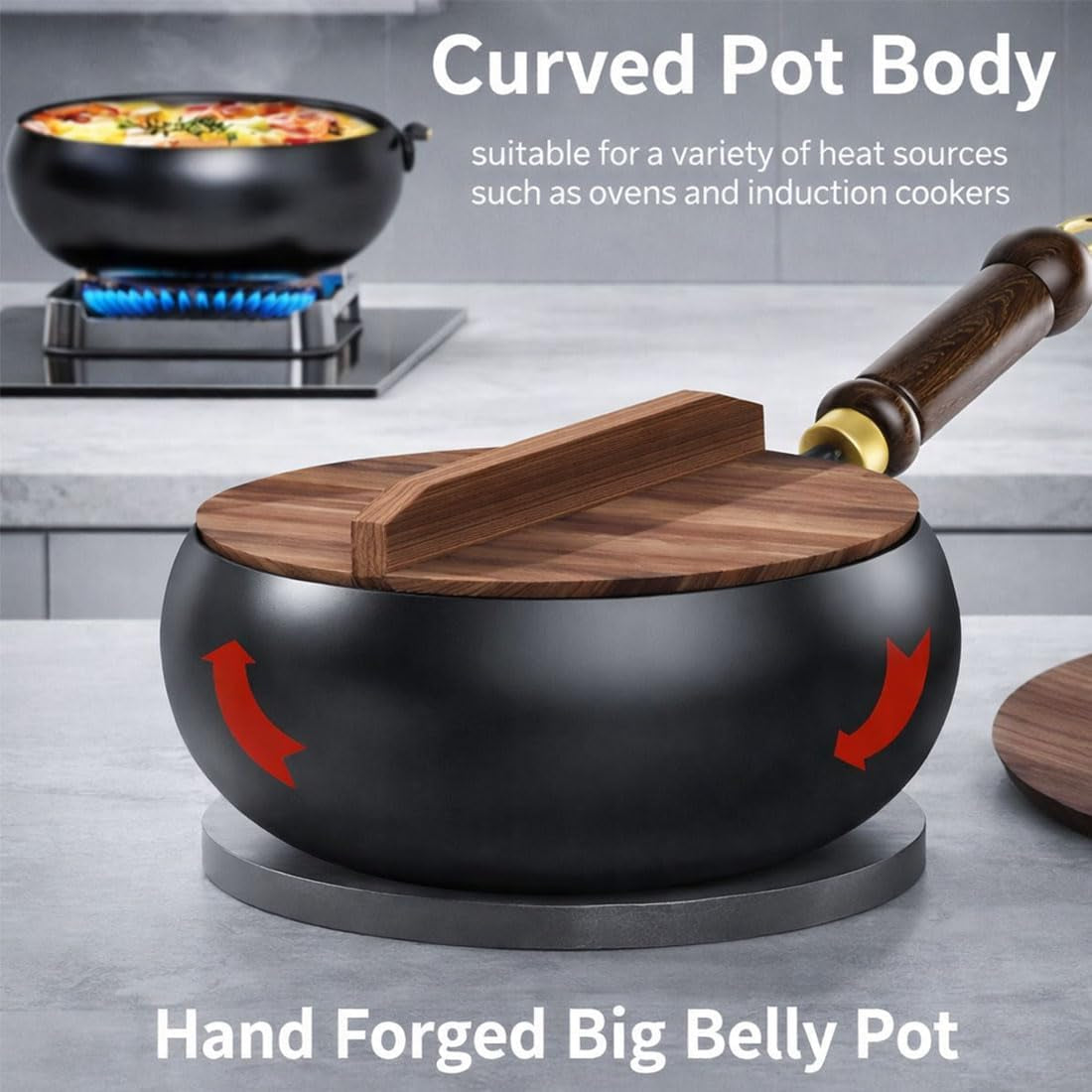 japanese-cast-iron-wok-with-wooden-lid-spatula-11-inch-hand-hammered-uncoated-iron-pot-naturally-non-stick-frying-pan-heavy-duty-cookware-for-induction-gas-electric-stoves-glass-lid-10-2in