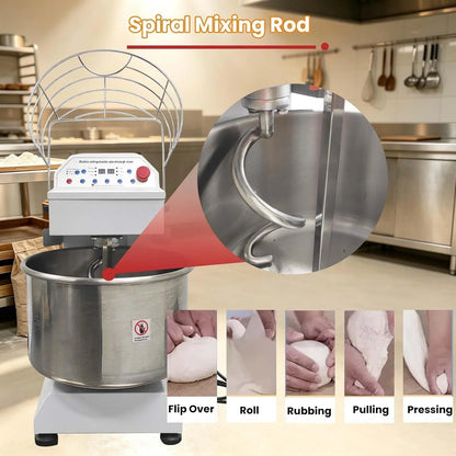 30QT Commercial Electric Dough Stand Mixer Kneading Machine 2200W | Industrial 110V Stainless Steel Dough Flour Mixing Machine, Bread Kneader Dual Speed,Intelligent Control, 26LB Dry Flour5
