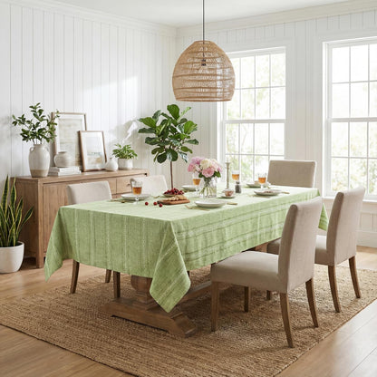 Sage Green Rectangular Tablecloth, 60×84 Inch, Farmhouse Decor5
