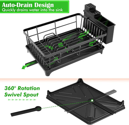 Dish Drying Rack for Small Kitchen Counter with Utensil Holder5