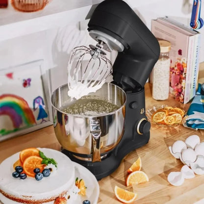 5.3 Qt Stand Mixer, 300W Electric Kitchen Mixer with 12 Speeds, Tilt Head Design, Stainless Steel Bowl, Dough Hook Whisk Beater Splash Guard (Black Sesame)3